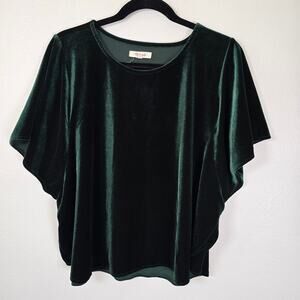 Madewell Velvet Butterfly Top Women's XXL Smokey Spruce Forest Fairy Whimsigoth